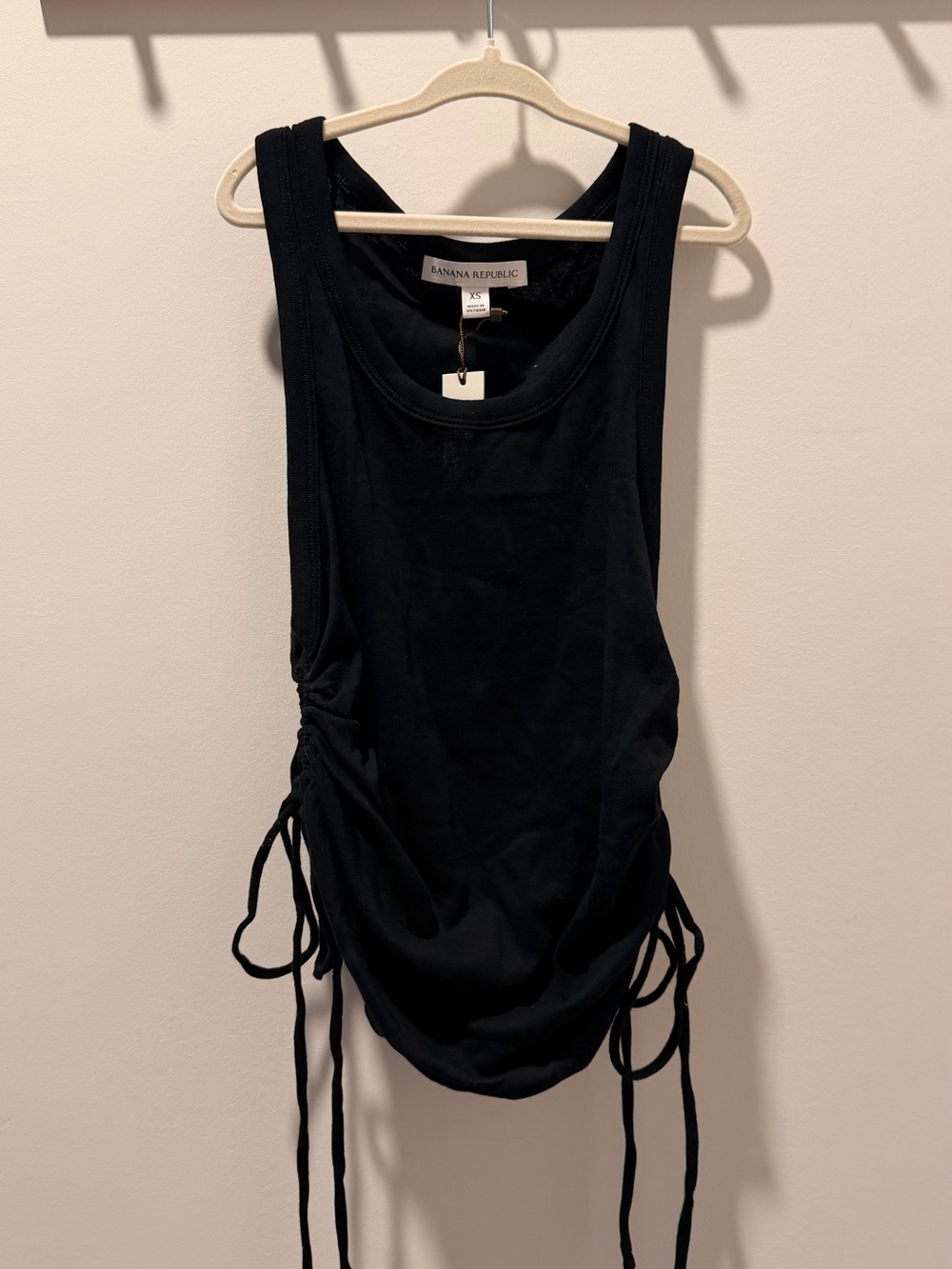 Banana Republic Black Side-Ruched Tank Top